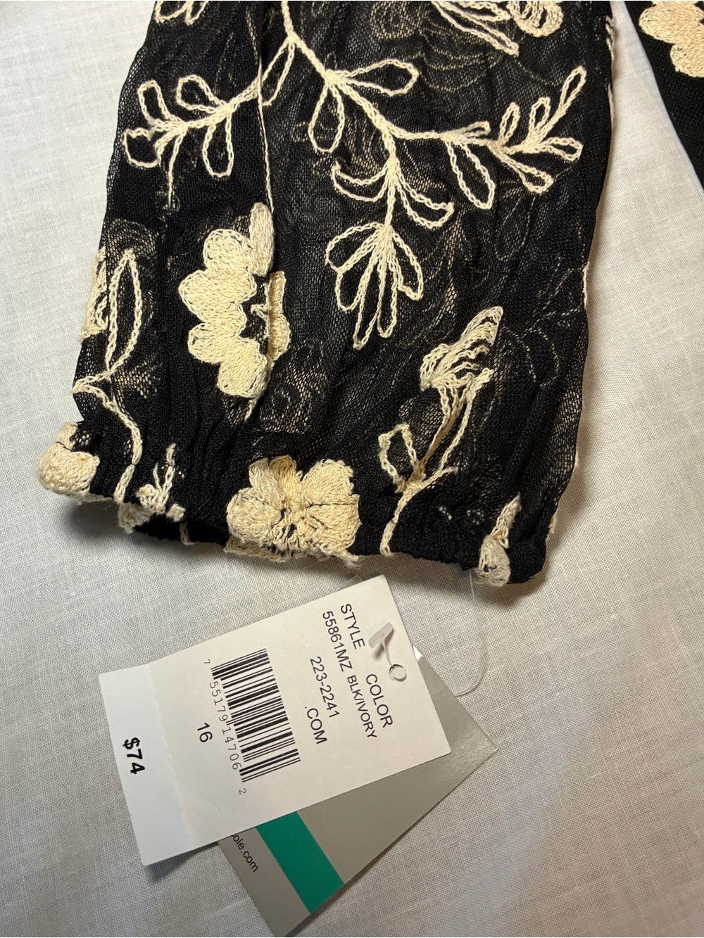Danny and Nicole Wm’s Embroidered Mesh Cold Shoulder Dress – Black – Sz 16 – NWT - Picture 6 of 14